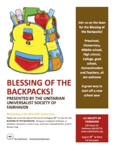 Blessing of the Backpacks